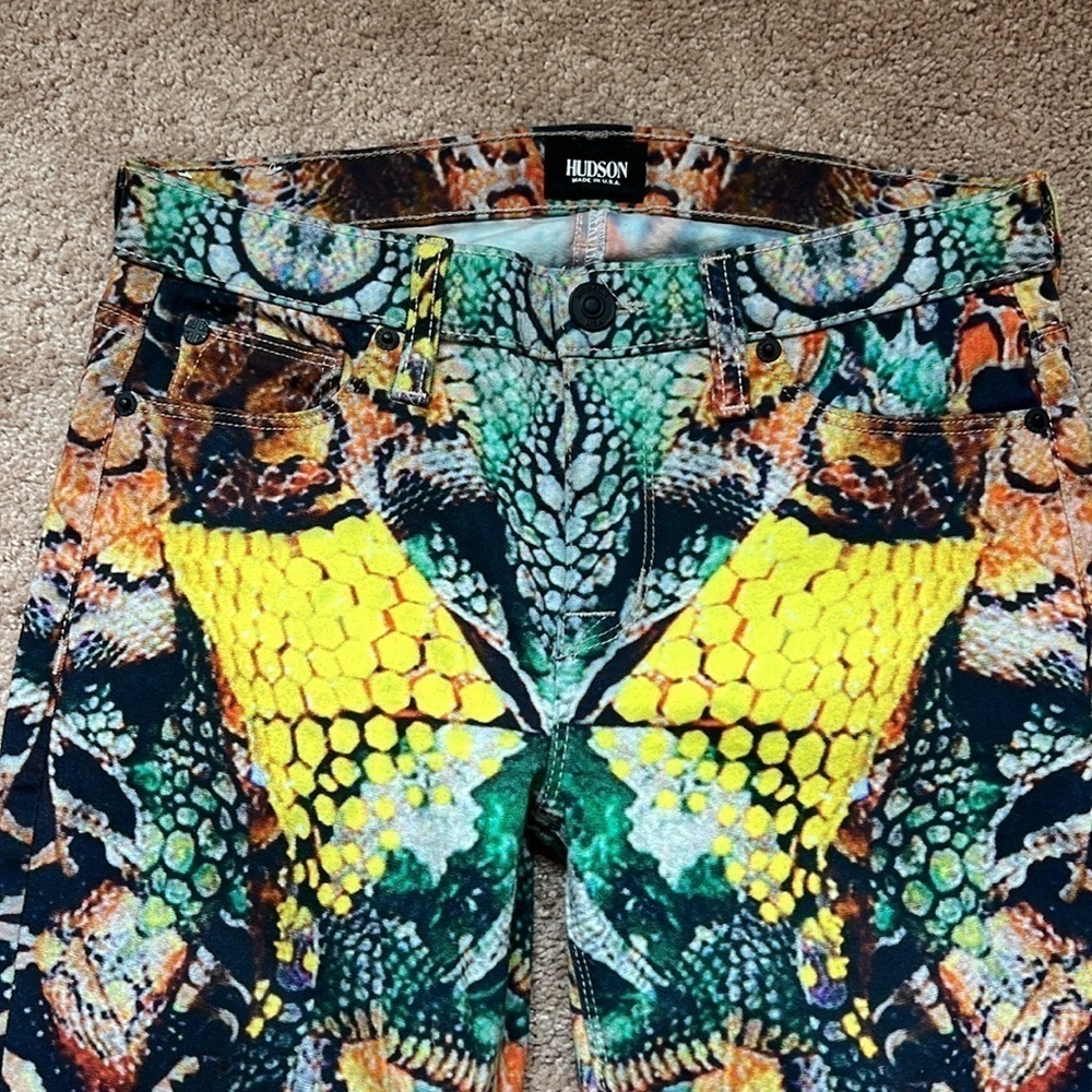 Hudson Nico Super Skinny Snake Print Midrise Jeans size 26 - Picture 2 of 8